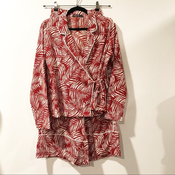 Nasty Gal Other - Nasty Gal Cropped Wide Leg Lounge Pajama Set